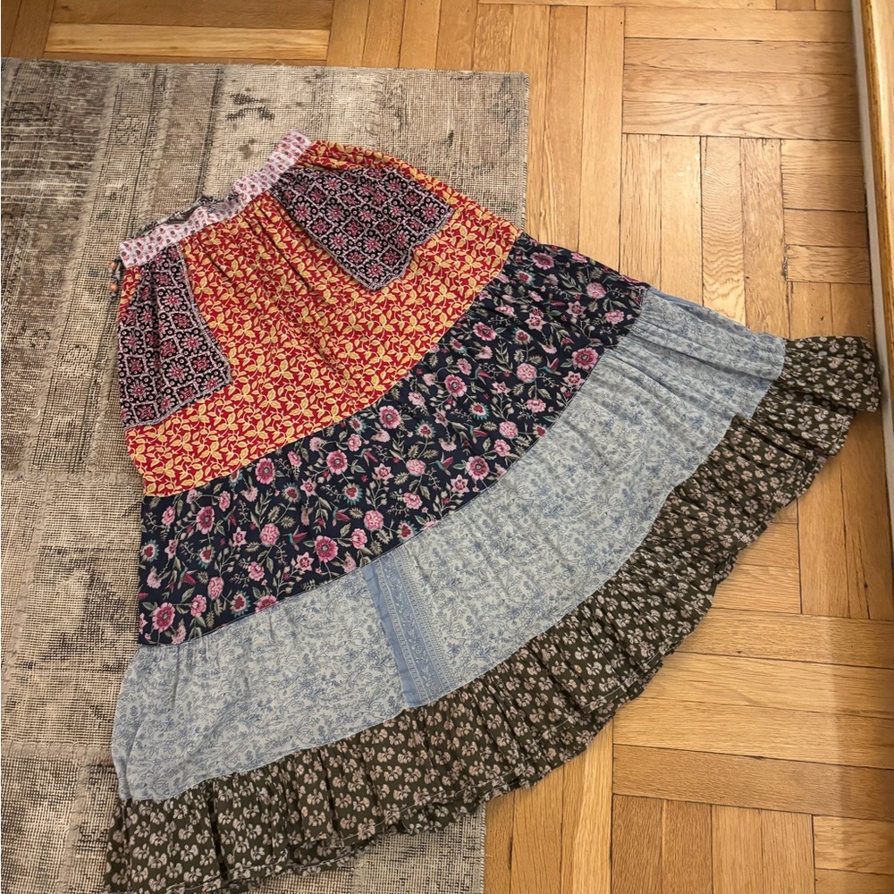 Floral Patchwork Maxi Skirt